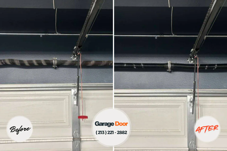 Before and after: garage door repair Shady Cove, OR